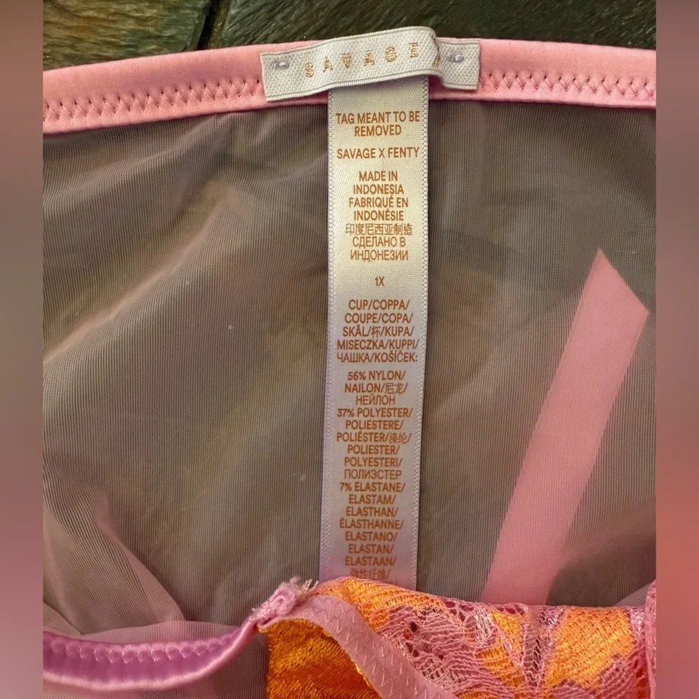 Savage X Fenty Pink and Orange Lace-up shape-wear Corset Size 1X